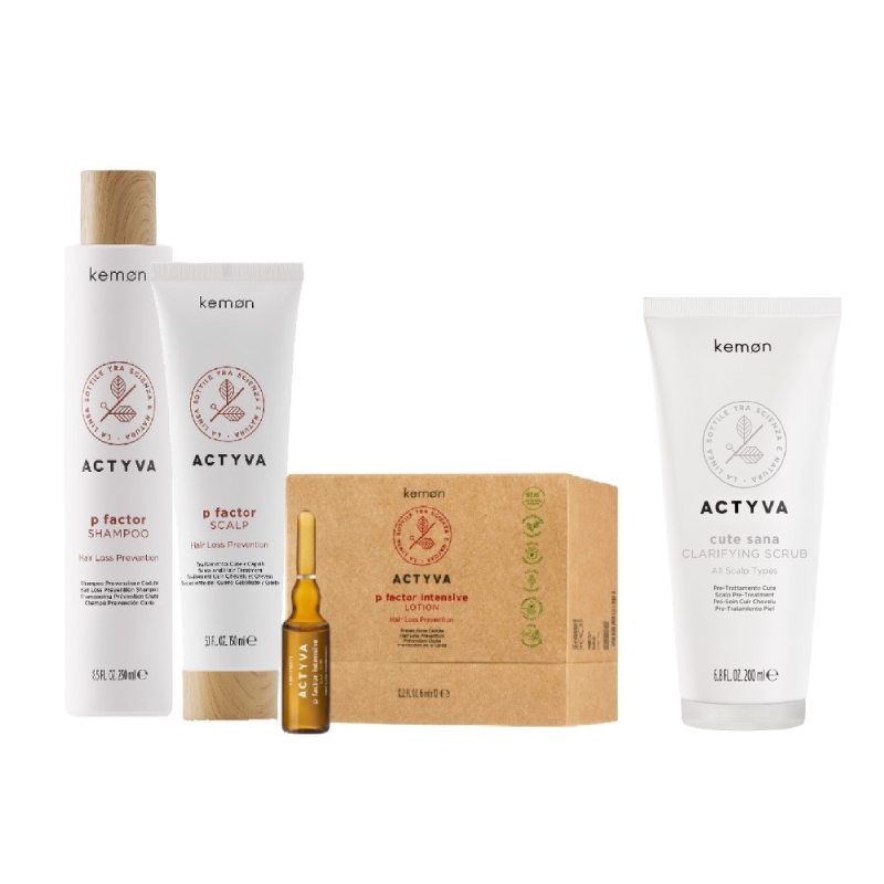 Pack Anticaída P Factor + Exfoliante Actyva Kemon