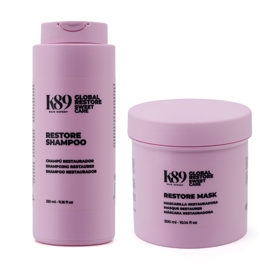 Pack Global Restore Sweet Care K89 - Kit completo champú y mascarilla reparadora