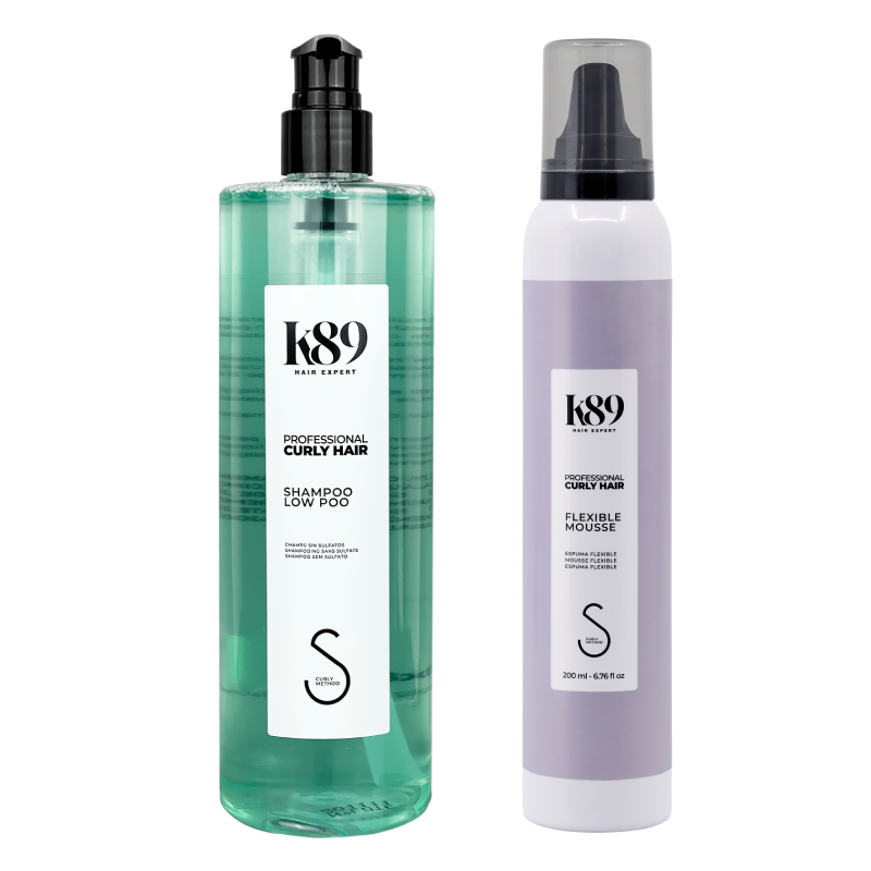 Pack Rizos K89 | Champú Low Poo + Mousse Flexible Cabello Rizado ...